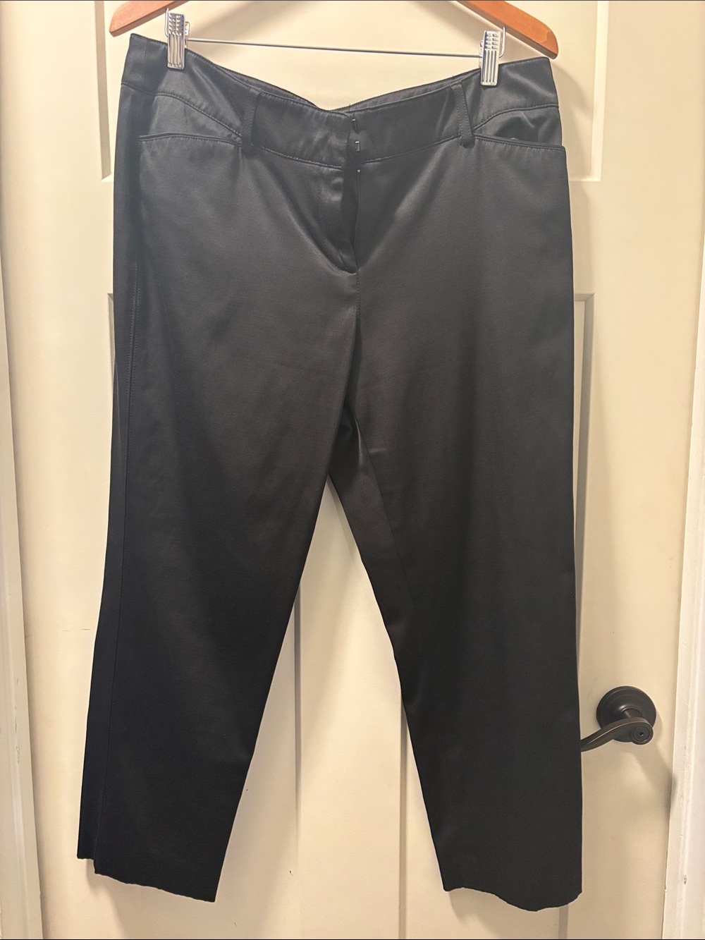Zac & Rachel Black Cropped Straight-Leg Pants